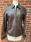 Coldwater Creek Misses&#39; Size M SOFT LEATHER COAT Brown w/ Lining Zip Front