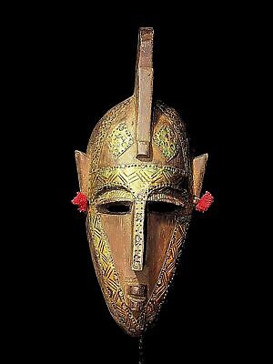Maschera D'arte Tribale Africana In Legno Intagliato A Mano Vintage Marka... • 114.24€