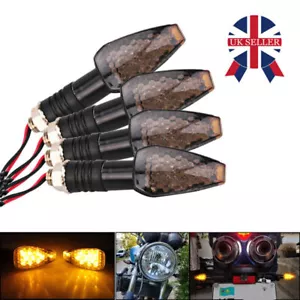 4X Universal 10 LED Motorcycle Motorbike Turn Signal Indicators Light Lamp Amber - Picture 1 of 16