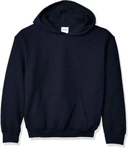 Gildan Youth Hooded Sweatshirt, Style G18500B, Navy, Small - Picture 1 of 4