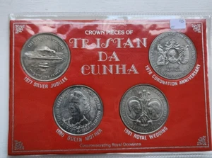 Crown Pieces of Tristan Da Cunha Coin Set 4 Crowns B - Picture 1 of 2