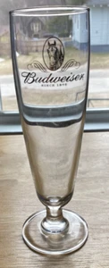 Vaso de flauta para beber cerveza Pilsner con adorno dorado Budweiser de colección - Imagen 1 de 2