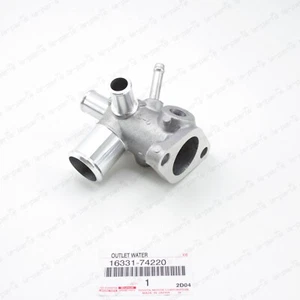 GENUINE TOYOTA 2.2 L THERMOSTAT HOUSING ENGINE COOLANT OUTLET WATER 16331-74220 - Picture 1 of 6