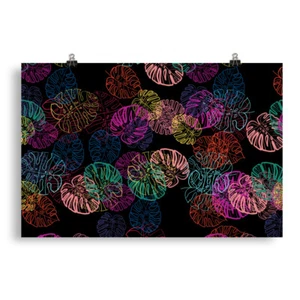 Monstera Neon on Black Poster - Bild 1 von 15