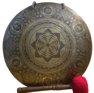 22 inches Tibetan Handmade Gong, Yoga Meditation Sound Gong, Deep Vibrating Gong - Picture 1 of 2