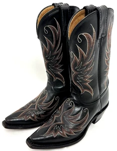 Vintage Tony Lama Womens Boots C2527 Stallion Americana Leather Western 6 B USA - Picture 1 of 21