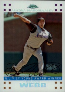 2007 Topps Chrome White Refractors Baseball Card #253 Brandon Webb /660