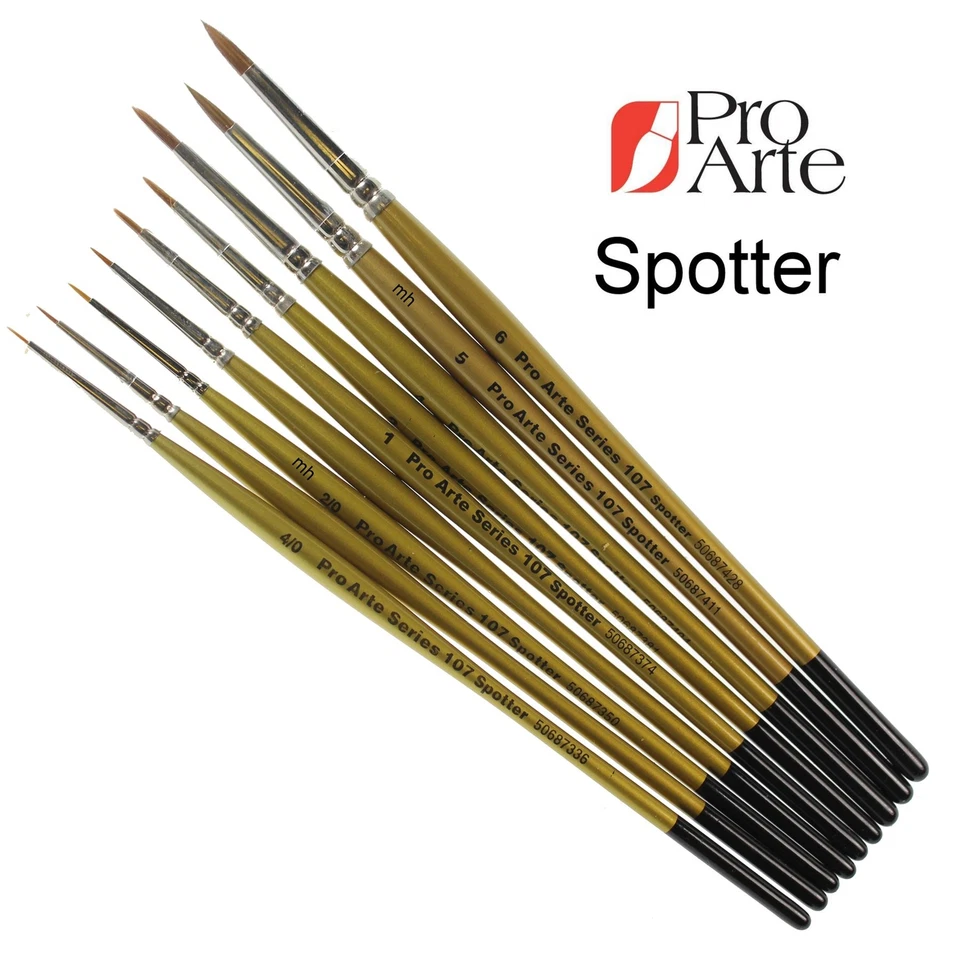 Pro Arte Series 107 Artists paint brushes modelling brush Spotting Prolene hair