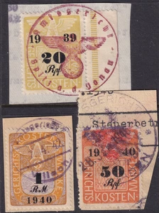 Lot Stamp Germany Poland Revenue 1939-40 WWII 3rd Reich Court Document Fee U 1 - Picture 1 of 1
