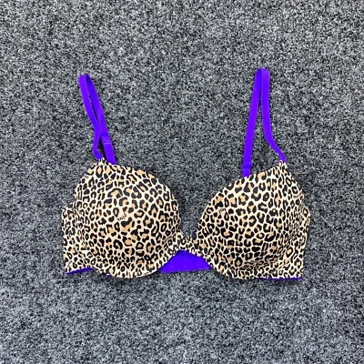 Sujetador Victoria's Secret ROSA Wear Everywhere Demi Cheetah para mujer talla 32C Foto 1 de 4