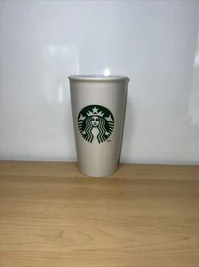 Starbucks Logo Keramik Reisebecher 12 Unzen weißer Becher klassischer Ursprung kein Deckel - Bild 1 von 4