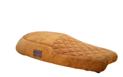 **Stock Reino Unido** Funda de asiento de cuero tostado para Royal Enfield Continental GT 650 Foto 1 de 2