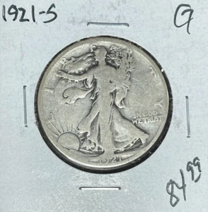1921-S WALKING LIBERTY SILVER HALF DOLLAR ~ GOOD ~NICE COIN~ - Picture 1 of 2