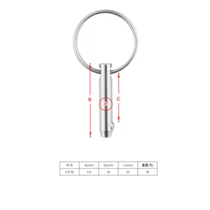 316 Stainless Steel Marine Quick Release Ball Pin – 4.8mm for Bimini Top Hinge - Picture 1 of 17
