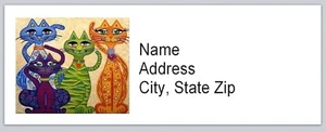 Personalized address Labels Abstract Cats (BX 523) - Picture 1 of 3