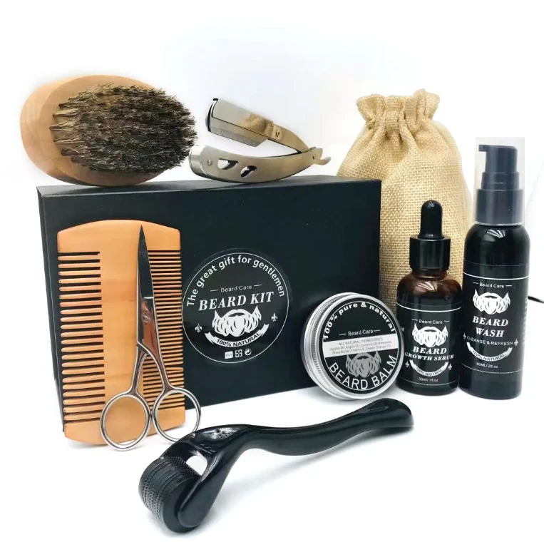Bartwuchsmittel Wachstum Set Bartwuchs Bartroller Beard Bartöl Bart Growth Kit - Bild 1 von 1