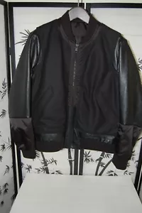 M🔥 TIM COPPENS Herren Leder & Wolle Biker Reiten Moto Bomber Jacke - Bild 1 von 12