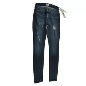 Jeans skinny Hudson effetto invecchiato taglia 24 denim lavaggio medio con dettagli strappati - Foto 1 di 12