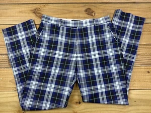 IJP Design by Ian Poulter Wool Tartan Plaid Golf Trousers Pants Sz 34x34 Blue - Picture 1 of 8