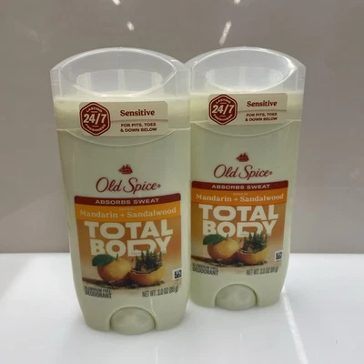 2X Old Spice Total Body Deodorant Stick Mandarin +  Sandalwood 3 Oz - Image 1 of 3