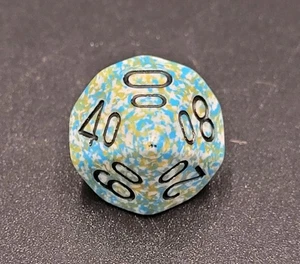 Chessex D10 Percentile Die Dice Speckled Blue Green White - Picture 1 of 6