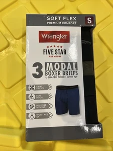 Wrangler Mens 3-Pack Soft Flex Modal Boxer Briefs Black, Green & Grey New - Picture 1 of 3