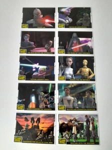 ** TOPPS STAR WARS THE CLONE WARS ANIMATION CEL CARD SET 1-10 ** - Picture 1 of 12