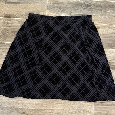 Cato NWT Velvet Burnout Skirt Diamond Pattern Goth Witchy M Preppy - Image 1 of 4