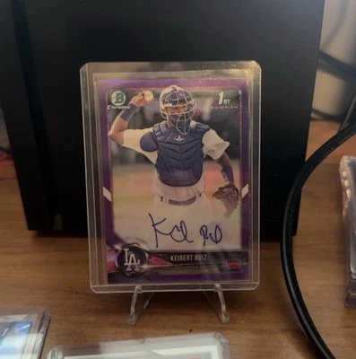 2018 Bowman - Bowman 1st Keibert Ruiz #CPA-KR Purple Refractor /250 (AU, RC) - Image 1 of 3