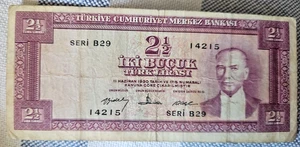 1930 2 1/2 LIRA TURKISH BANKNOTE MUSTAFA KEMAL ATATURK CURRENCY - Picture 1 of 4
