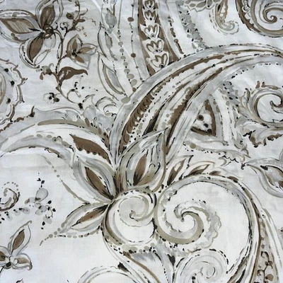 POTTERY BARN Jolie Marfil Marrón Paisley FULL QUEEN EDREDÓN Shams Cottage Foto 1 de 4