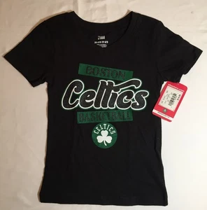 NBA.com Boston Celtics T-Shirt Girls Small (6/6x) Black Logo Short Sleeve NBA - Picture 1 of 2