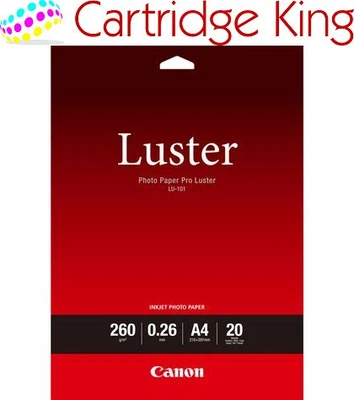 Canon LU-101 Luster Photo Paper Pro A4 - 20 Sheets - 6211B006 - Image 1 of 4