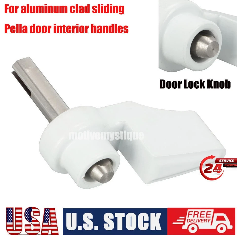 MOTIVEMYSTIQUE White Sliding Door Thumb Turn Door Lock Knob For Pella Door Interior Handles