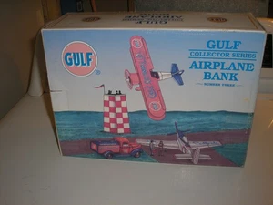 Gulf Collector Series #3 Bi plane Airplane BANK with Paint Issues Free SHIPPING - Picture 1 of 9