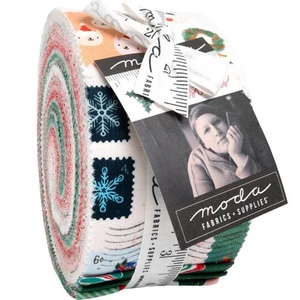 Tiny Christmas Jelly Roll by Lizzy House for Moda Fabrics - Picture 1 of 3