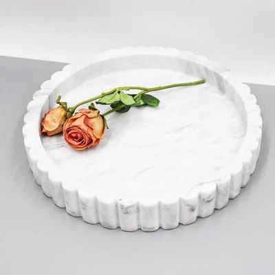 Bandeja decorativa redonda para decoración de mesa de centro, bandeja de mármol natural de 10 pulgadas, 6... Foto 1 de 4