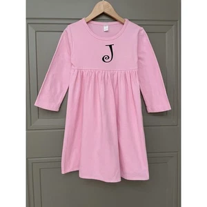 Boutique Monogrammed J Pink Cotton Dress Size 4 - Picture 1 of 3