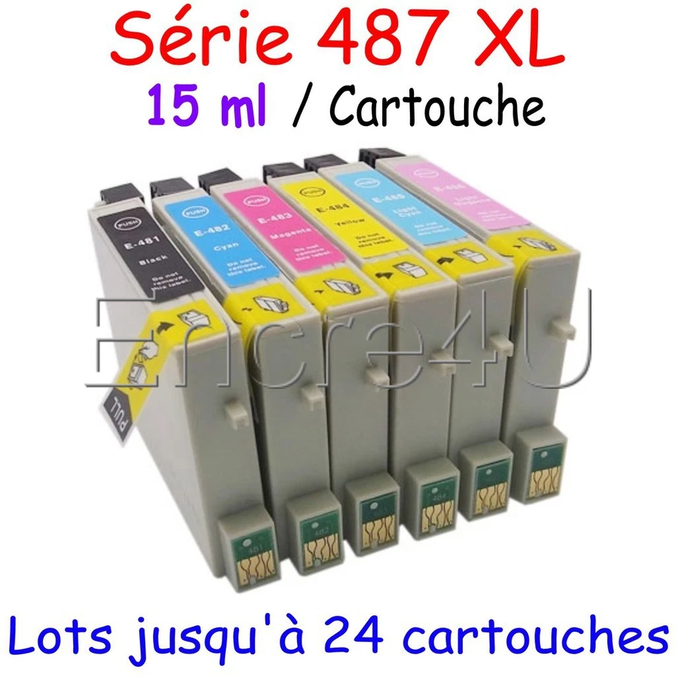 ENCRE4U T0487 XL nonOEM Pack de 24 cartouches compatibles imprimantes Epson Stylus Photo