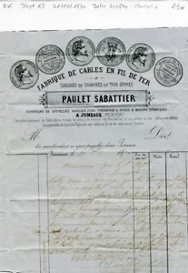 Dept 63 - twins - beautiful header of a rope & drawer of 31/10/1870 - Picture 1 of 1