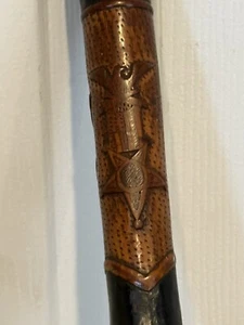 Civil War Hand Carved Walking Stick Military Patriotic Folk Art Campaign Story - Picture 1 of 18