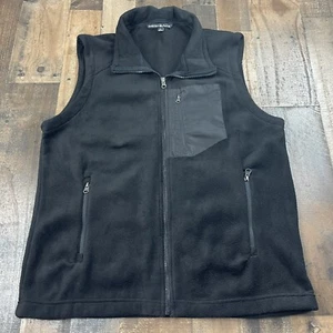 Fleece Vest Full Zipper Beverly Hills Polo Club Black Softshell Large - Picture 1 of 9