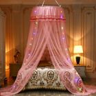 Solid Color Mosquito Net with LED light Dome Bed Netting  Home Decoration