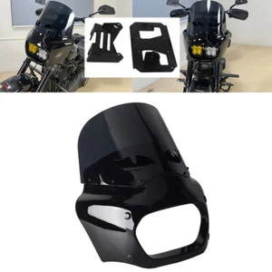 Club Style Headlight Fairing 11" Windshield w/Bracket Kit For Harely Fat Bob 18+ - Picture 1 of 10