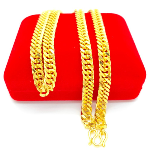 VETEMENTS Collana grande oro giallo catena super amuleto grande 2 baht thailandesi charm regalo GP