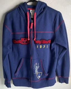 DISNEY PARKS Womens Full-Zip Hoodie Sweatshirt Med Blue WALT DISNEY WORLD 1971 - Picture 1 of 13
