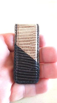 NEW Authentic Magnetic MONEY CLIP LIZARD SKIN HIPSTER Slim CASH Bill Holder NWOT - Image 1 of 4