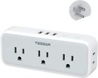 TESSAN Multi Plug Wall Outlet Extender Surge Protector with 2/8 Outlet 3 USB