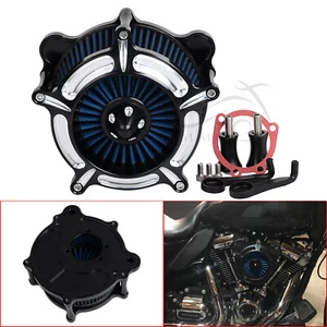 Turbine Spike Air Cleaner Blue Intake Filter For Harley Fatboy Dyna Fat Bob FXDF - Bild 1 von 17