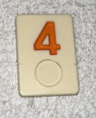 Vtg 1990 Rummikub - Pressman Rummy Tile Game - Replacement “4” Orange Game Tile - Image 1 of 4